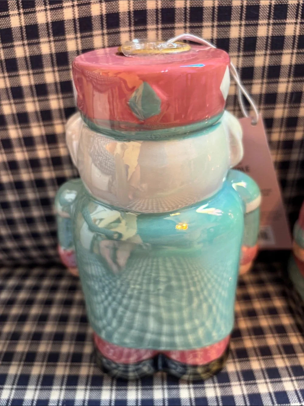 Martha Stewart Pastel Nutcracker Ceramic Candle Holders – Mint & Pink
